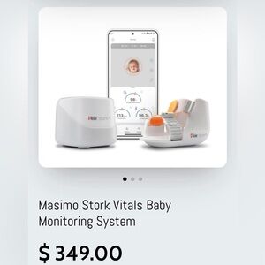 Masimo Stork Vitals Smart Home Baby Monitoring System Monitor Boot and App